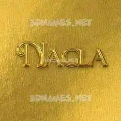 nagla in All Gold style - 3D name wallpaper