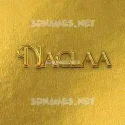 naglaa in All Gold style - 3D name wallpaper