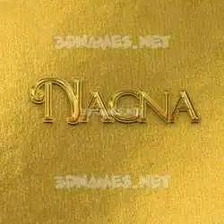 nagna in All Gold style - 3D name wallpaper