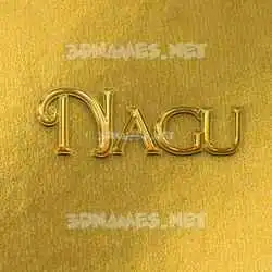 nagu in All Gold style - 3D name wallpaper
