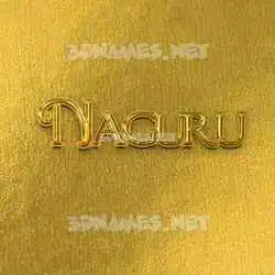 naguru in All Gold style - 3D name wallpaper