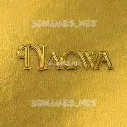 nagwa in All Gold style - 3D name wallpaper