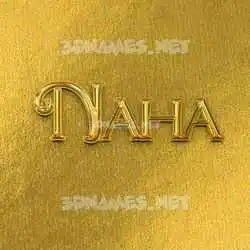 naha in All Gold style - 3D name wallpaper