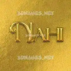 nahi in All Gold style - 3D name wallpaper