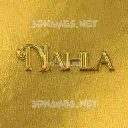 nahla in All Gold style - 3D name wallpaper
