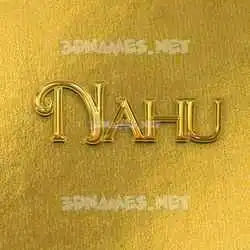 nahu in All Gold style - 3D name wallpaper