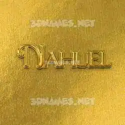 nahuel in All Gold style - 3D name wallpaper