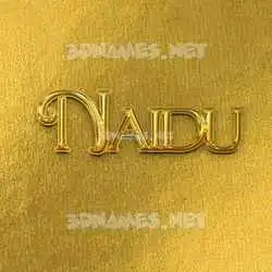 naidu in All Gold style - 3D name wallpaper