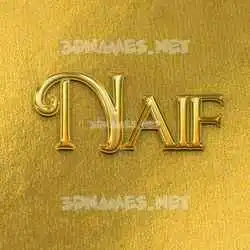 naif in All Gold style - 3D name wallpaper
