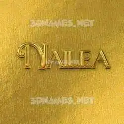 nailea in All Gold style - 3D name wallpaper