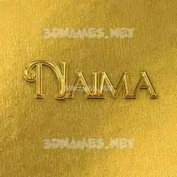 naima in All Gold style - 3D name wallpaper