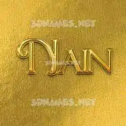 nain in All Gold style - 3D name wallpaper