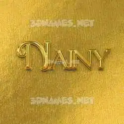 nainy in All Gold style - 3D name wallpaper