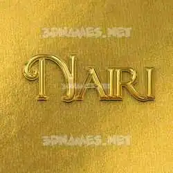 nairi in All Gold style - 3D name wallpaper