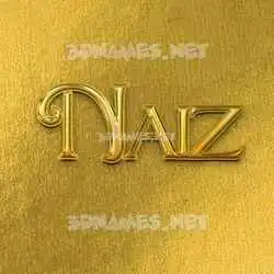 naiz in All Gold style - 3D name wallpaper