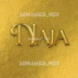 naja in All Gold style - 3D name wallpaper