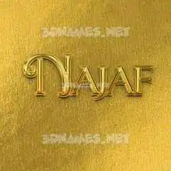 najaf in All Gold style - 3D name wallpaper