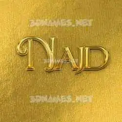 najd in All Gold style - 3D name wallpaper