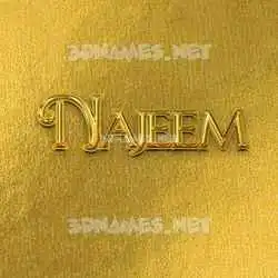 najeem in All Gold style - 3D name wallpaper