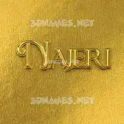 najeri in All Gold style - 3D name wallpaper