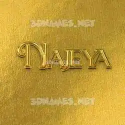 najeya in All Gold style - 3D name wallpaper