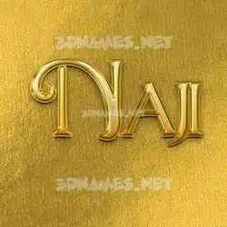naji in All Gold style - 3D name wallpaper