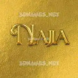 najia in All Gold style - 3D name wallpaper