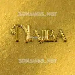 najiba in All Gold style - 3D name wallpaper