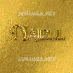 najibul in All Gold style - 3D name wallpaper