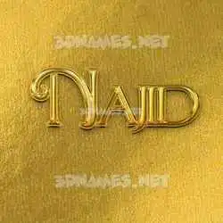 najid in All Gold style - 3D name wallpaper