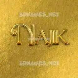 najik in All Gold style - 3D name wallpaper