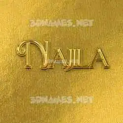 najila in All Gold style - 3D name wallpaper