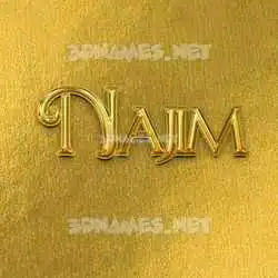 najim in All Gold style - 3D name wallpaper
