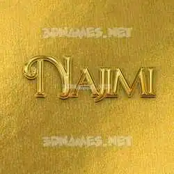 najimi in All Gold style - 3D name wallpaper