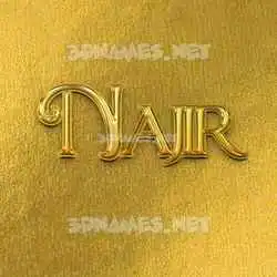 najir in All Gold style - 3D name wallpaper