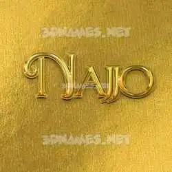 najjo in All Gold style - 3D name wallpaper