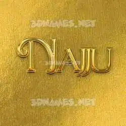 najju in All Gold style - 3D name wallpaper