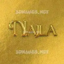 najla in All Gold style - 3D name wallpaper