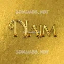 najm in All Gold style - 3D name wallpaper