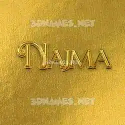najma in All Gold style - 3D name wallpaper