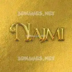 najmi in All Gold style - 3D name wallpaper