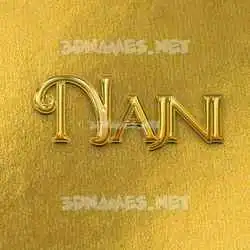 najni in All Gold style - 3D name wallpaper
