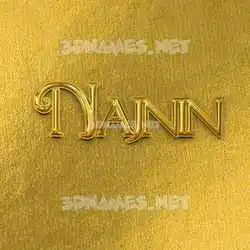 najnin in All Gold style - 3D name wallpaper