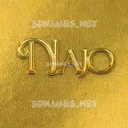 najo in All Gold style - 3D name wallpaper
