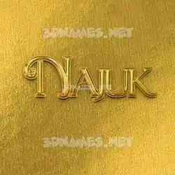 najuk in All Gold style - 3D name wallpaper