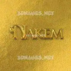 nakem in All Gold style - 3D name wallpaper