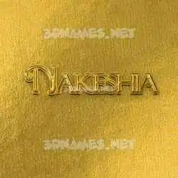 nakeshia in All Gold style - 3D name wallpaper