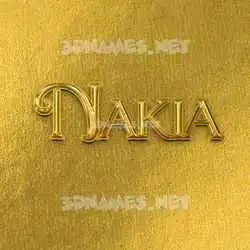 nakia in All Gold style - 3D name wallpaper