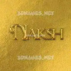 naksh in All Gold style - 3D name wallpaper