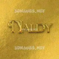 naldy in All Gold style - 3D name wallpaper